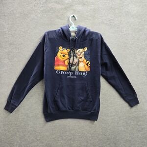 VINTAGE Disneyland Resort Women Hoodie Blue Winnie The Pooh Tigger Eeyore Y2K